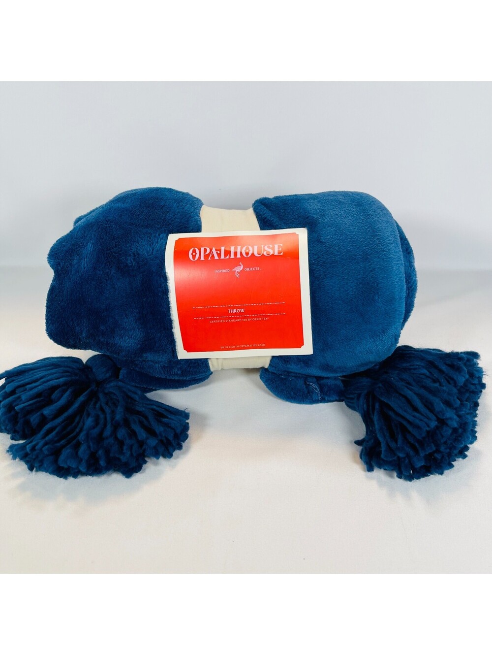 Opalhouse Target Plush Throw Blanket Teal Blue Tassels 50x60 NWT Boho Cozy